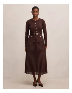 Daphne Midi Dress in Chocolate