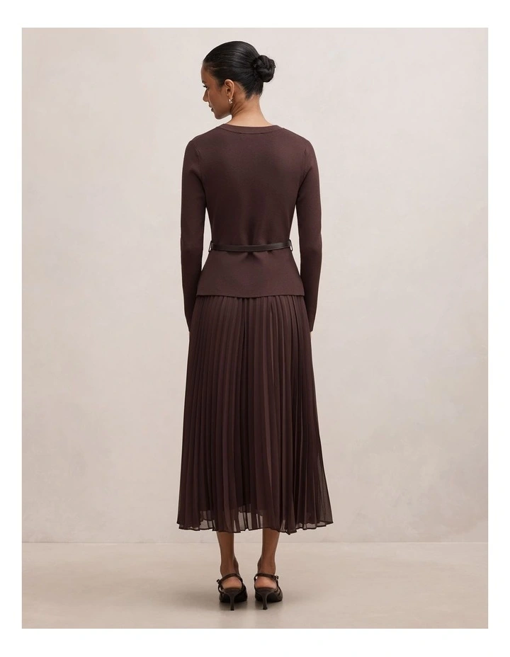 Daphne Midi Dress in Chocolate image 2