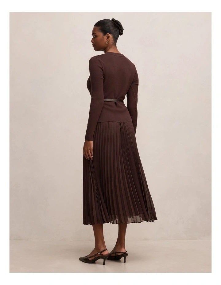 Daphne Midi Dress in Chocolate image 2