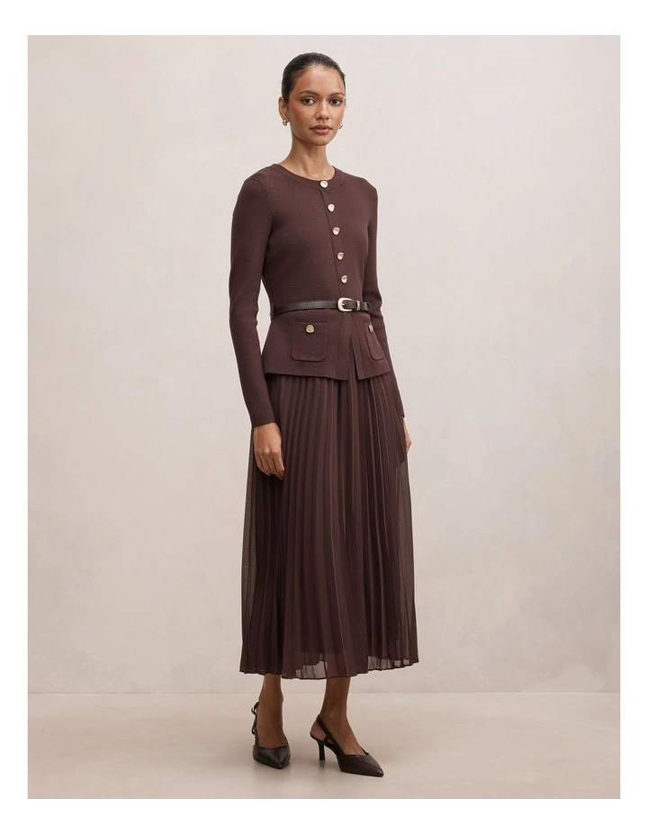 Daphne Midi Dress in Chocolate image 3