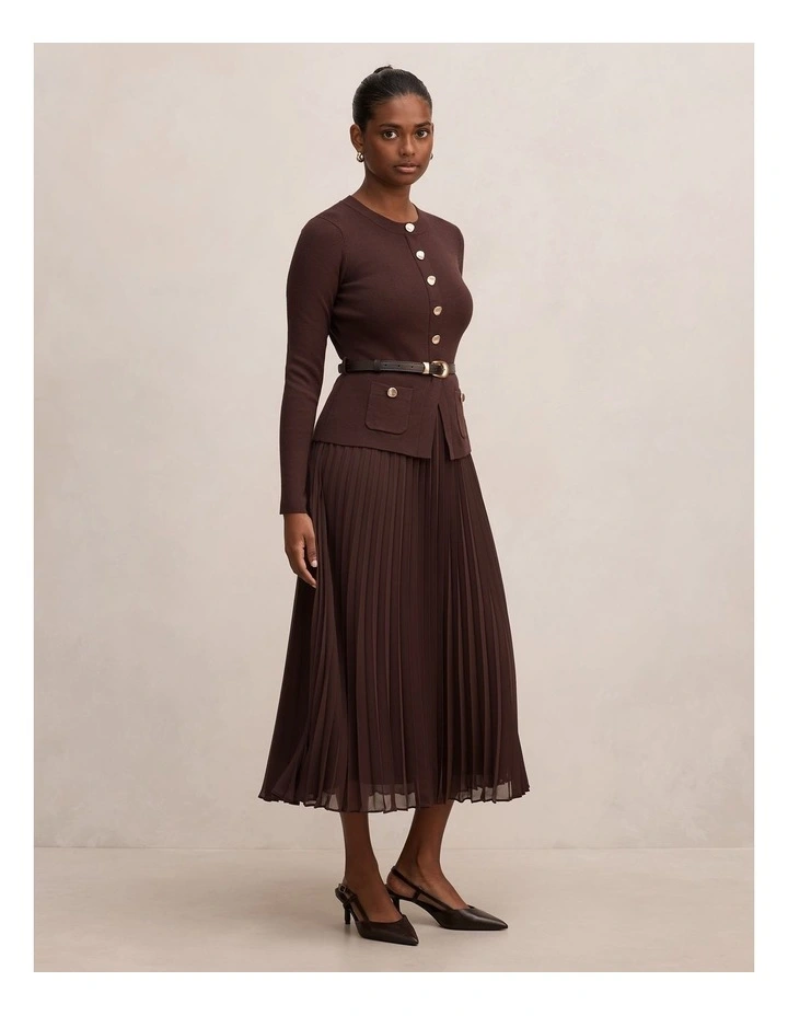 Daphne Midi Dress in Chocolate image 3