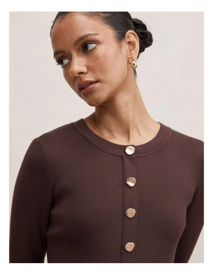 Daphne Midi Dress in Chocolate image 4