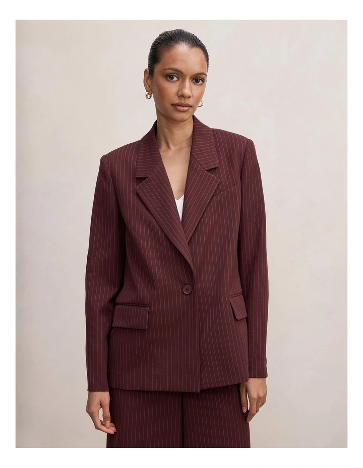 Paloma Single-Breasted Blazer in Red image 1