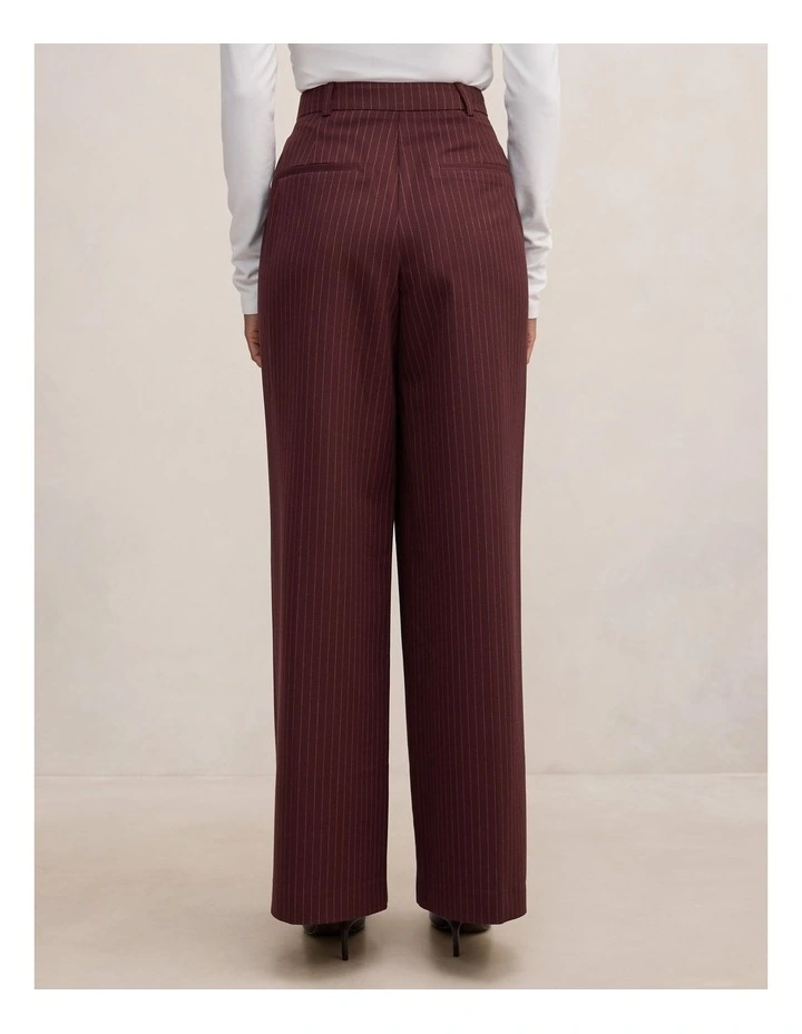 Paloma Pinstriped Wide Leg Pants in Red image 2