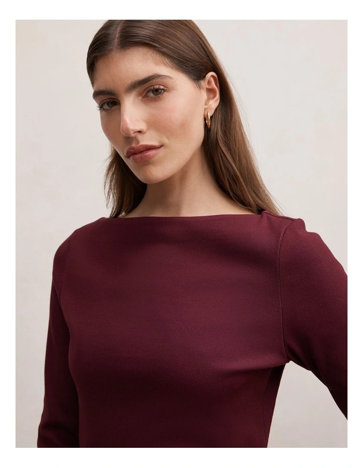 Starlette 3/4 Sleeves Top in Fig image 4