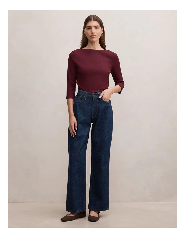 Starlette 3/4 Sleeves Top in Fig image 5