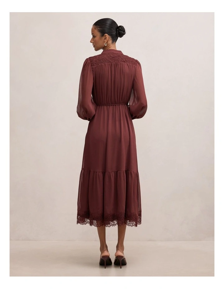 Harriet Midi Dress in Tawny Port image 2