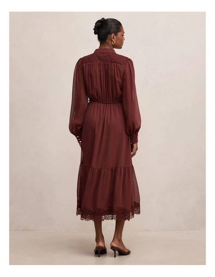 Harriet Midi Dress in Tawny Port image 2