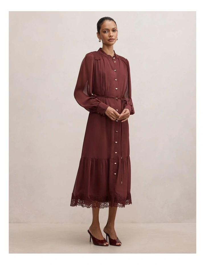Harriet Midi Dress in Tawny Port image 3