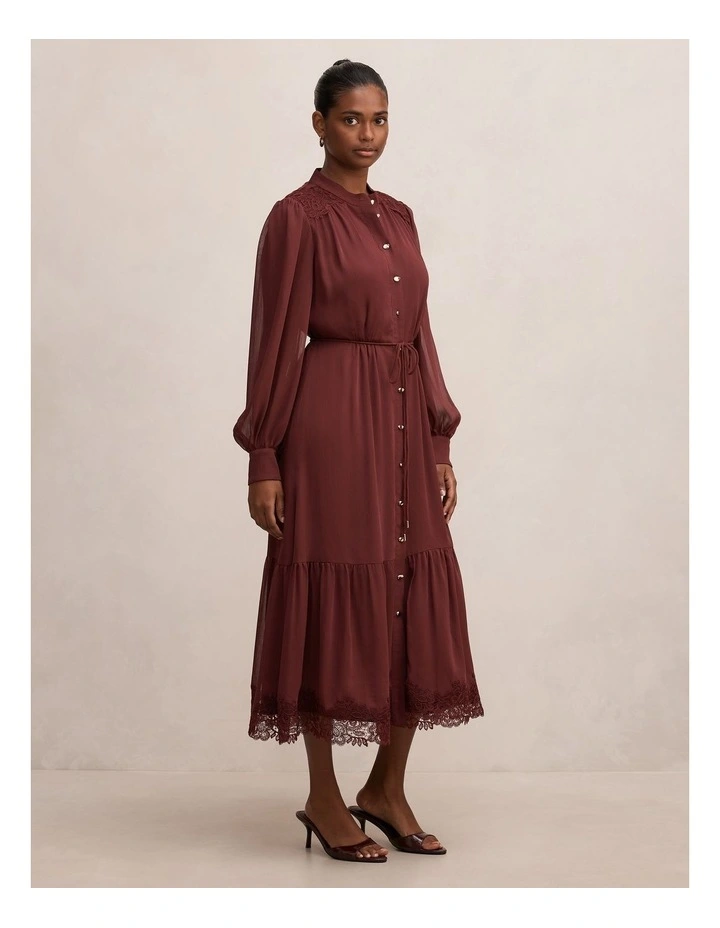 Harriet Midi Dress in Tawny Port image 3