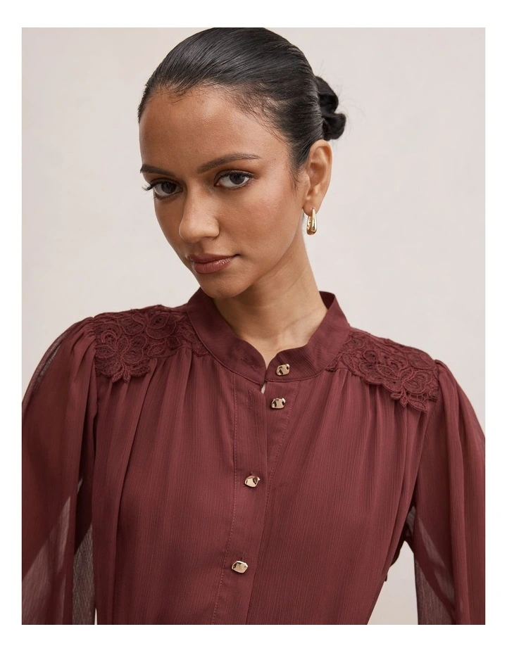 Harriet Midi Dress in Tawny Port image 4