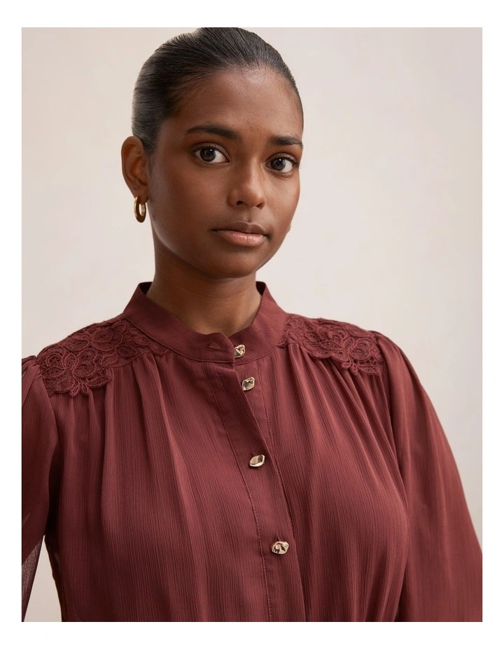 Harriet Midi Dress in Tawny Port image 4