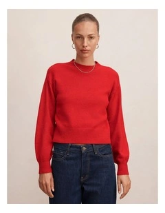 Ruby Crew Neck Sweater in Salsa