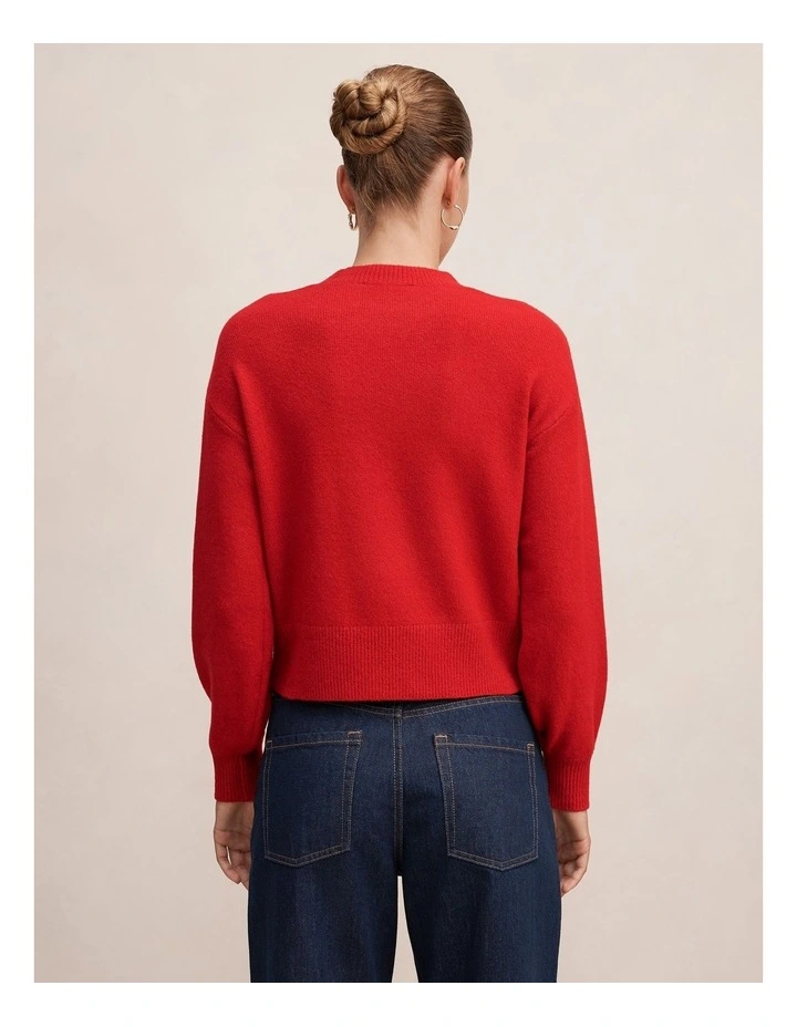 Ruby Crew Neck Sweater in Salsa image 2