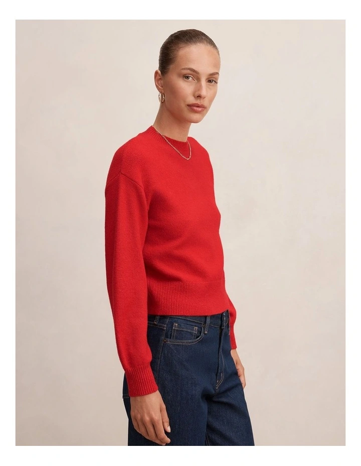 Ruby Crew Neck Sweater in Salsa image 3