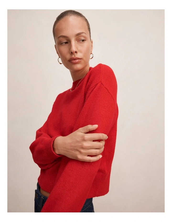 Ruby Crew Neck Sweater in Salsa image 4