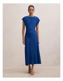 Marissa Jersey Midi Dress in Blue