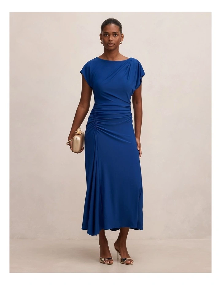 Marissa Jersey Midi Dress in Blue image 1