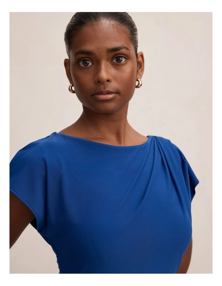 Marissa Jersey Midi Dress in Blue image 4