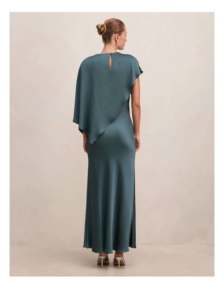Zinnia Cape Maxi Dress in Blue image 2