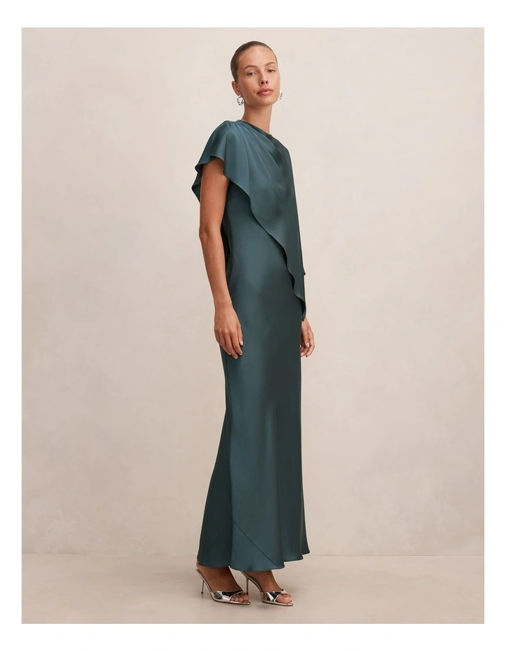 Zinnia Cape Maxi Dress in Blue image 3