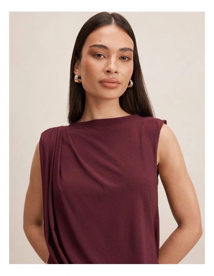 Leni Draped Backless Dress in Purple image 4