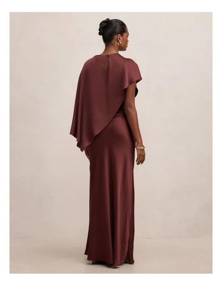 Zinnia Cape Maxi Dress in Dark Plum image 2