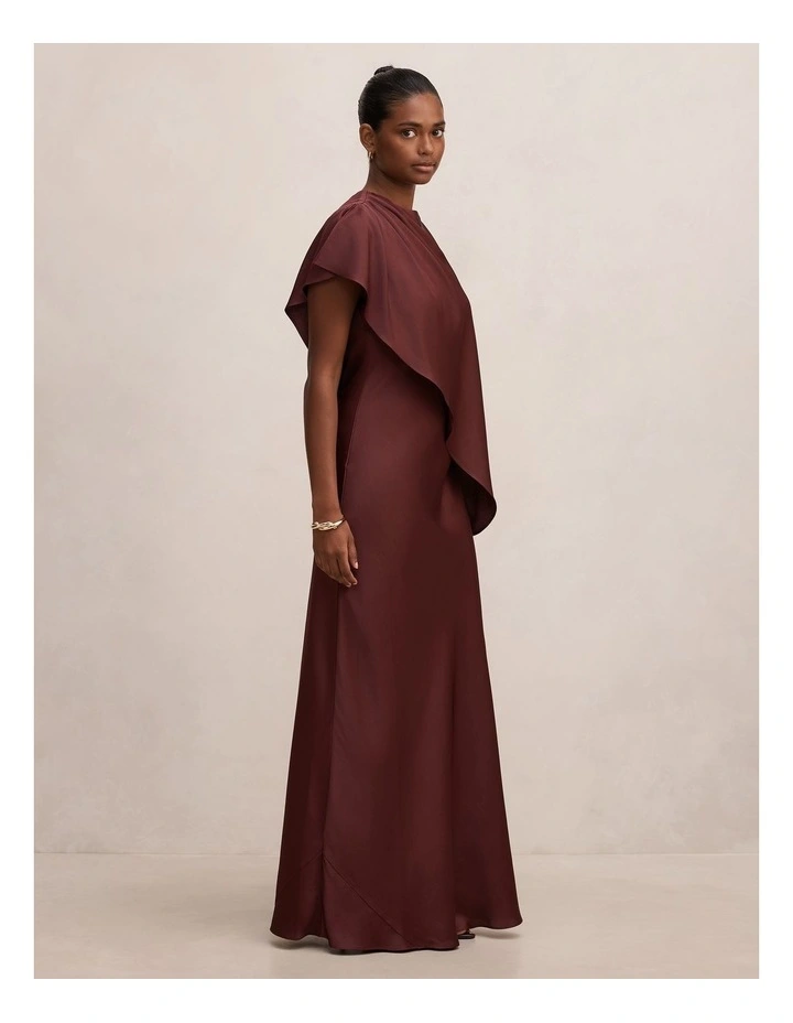 Zinnia Cape Maxi Dress in Dark Plum image 3