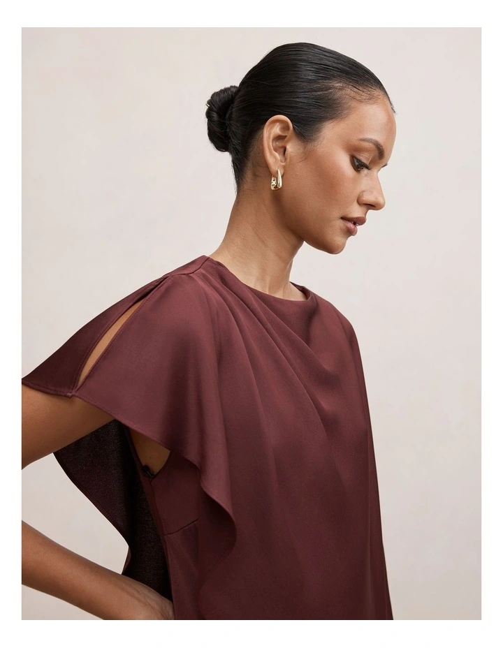 Zinnia Cape Maxi Dress in Dark Plum image 4