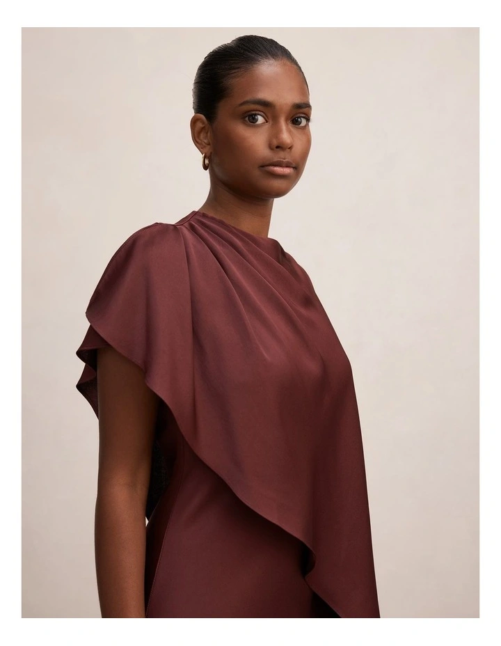Zinnia Cape Maxi Dress in Dark Plum image 4