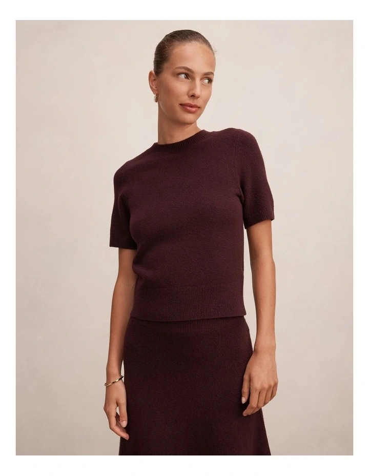 Elliotte Knitted T-shirt in Plum image 1