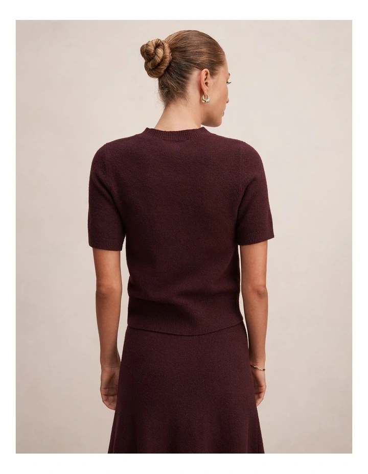Elliotte Knitted T-shirt in Plum image 2