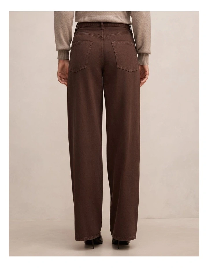 Gia High Rise Wide Leg Jeans in Chocolate image 2