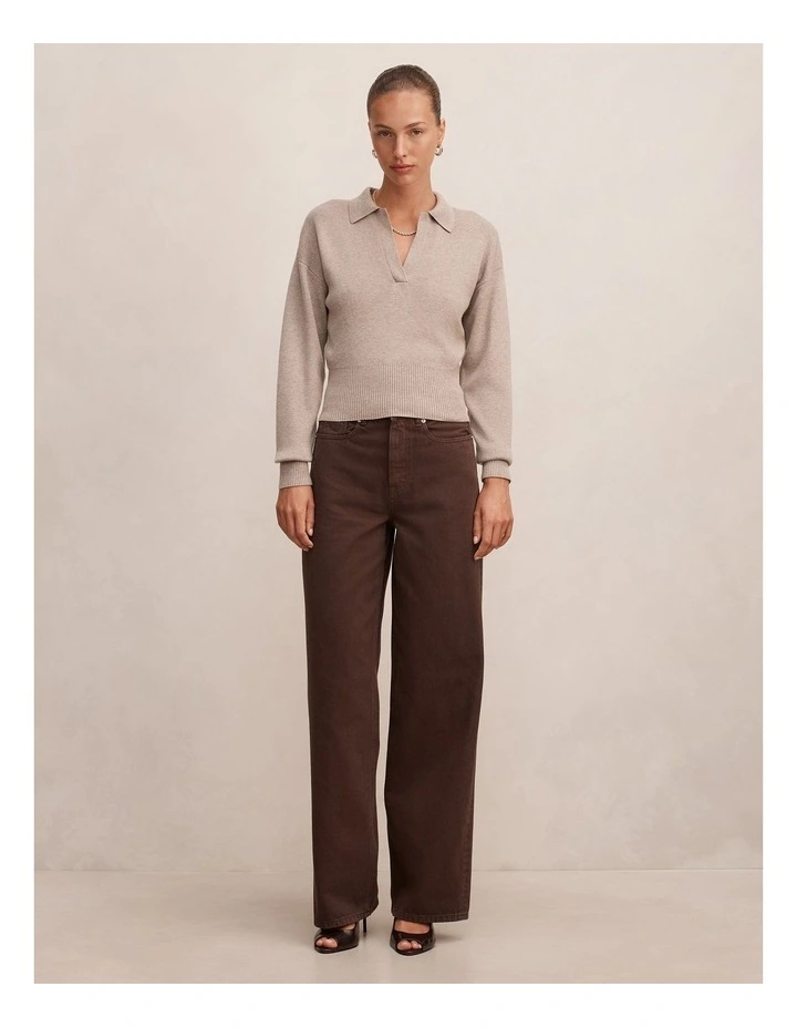 Gia High Rise Wide Leg Jeans in Chocolate image 5