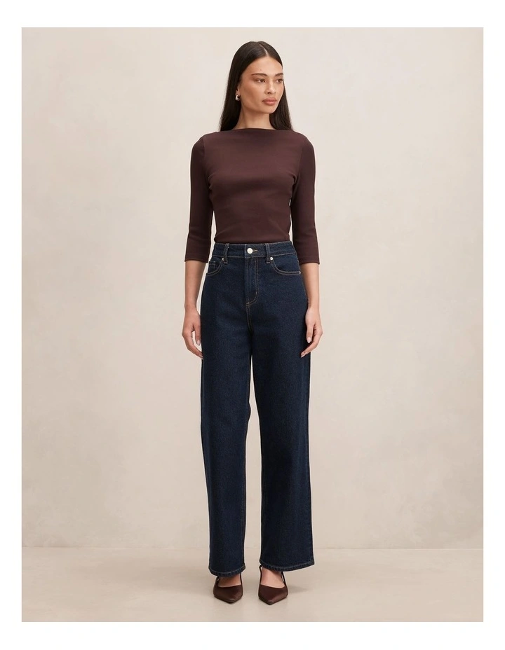 Starlette 3/4 Sleeves Top in Chocolate image 5