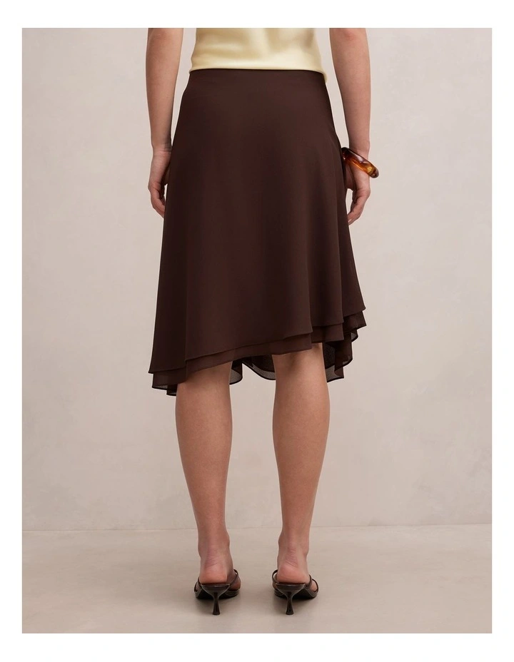 Rae Tie Midi Skirt in Chocolate image 2