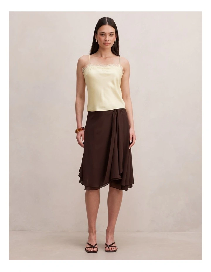 Rae Tie Midi Skirt in Chocolate image 5