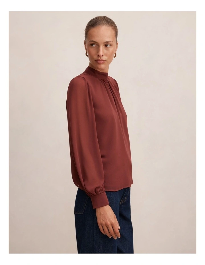 Deja Sheer Blouse in Chocolate Truffle image 3