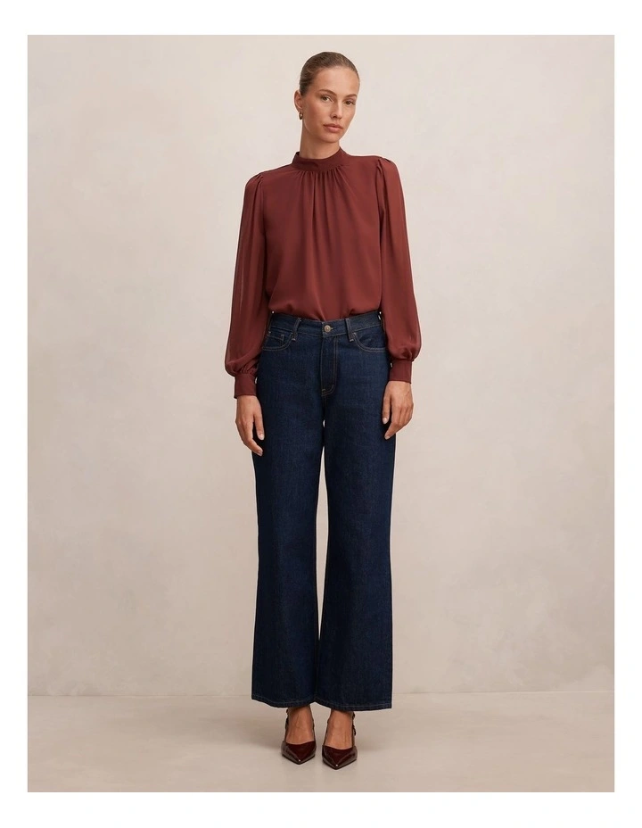 Deja Sheer Blouse in Chocolate Truffle image 5