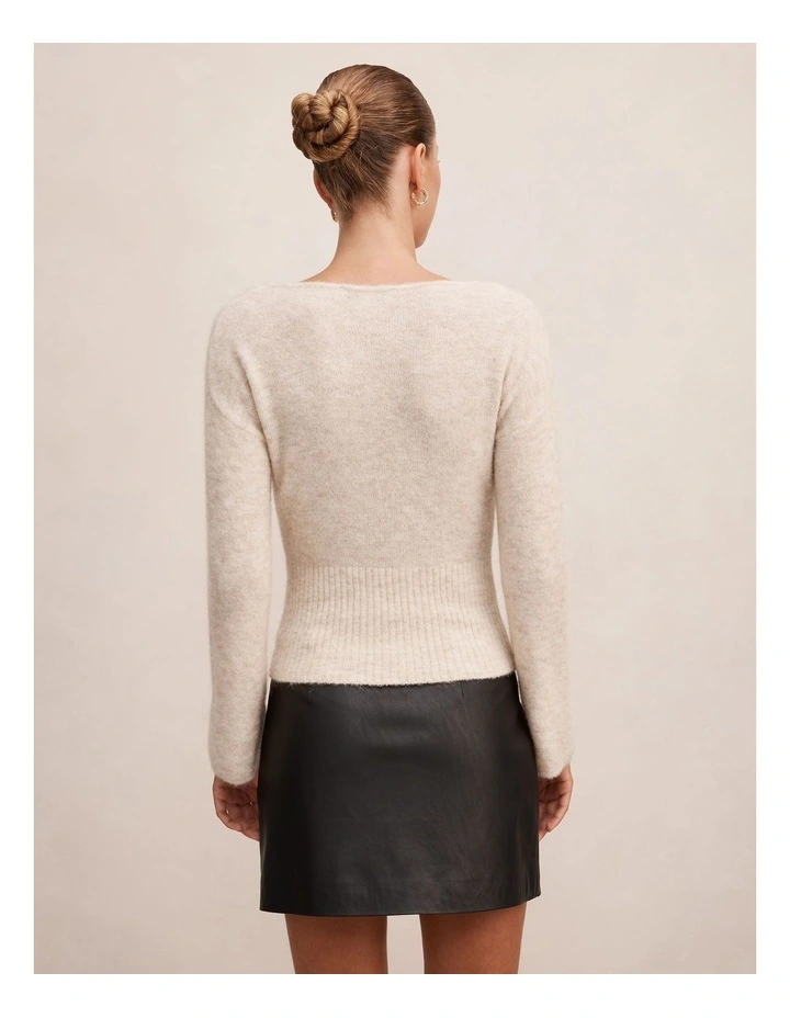 Matilda Wide Neck Jumper in Cream image 2