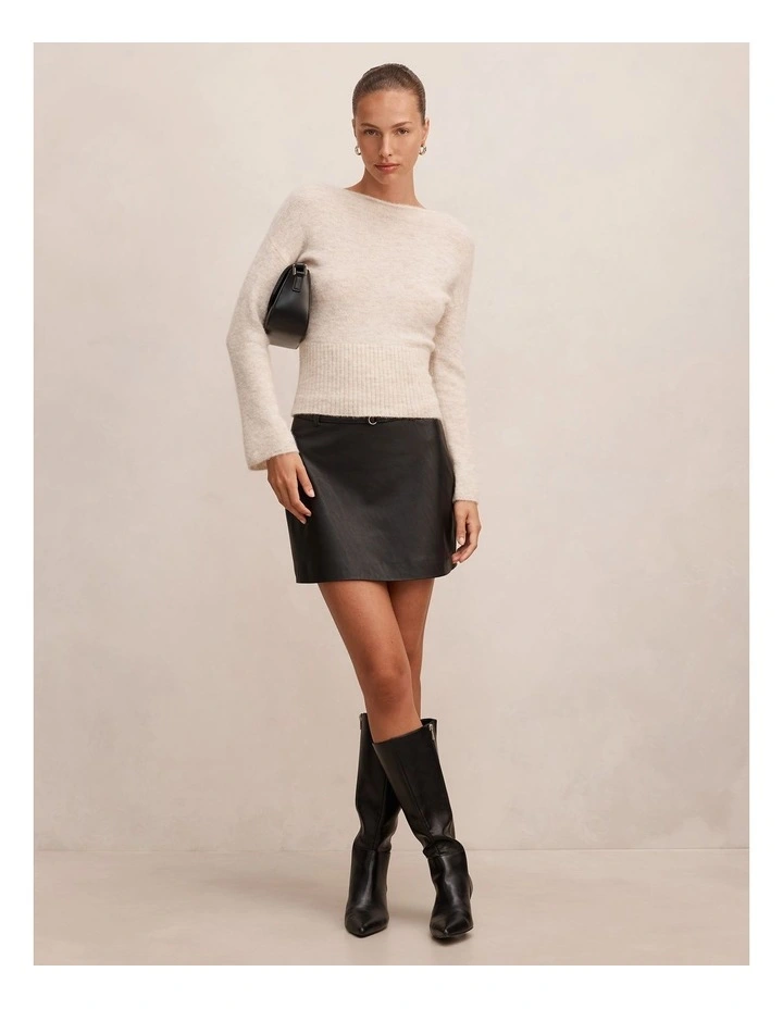 Matilda Wide Neck Jumper in Cream image 5