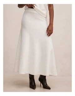 Elliotte Knitted Midi Skirt in White