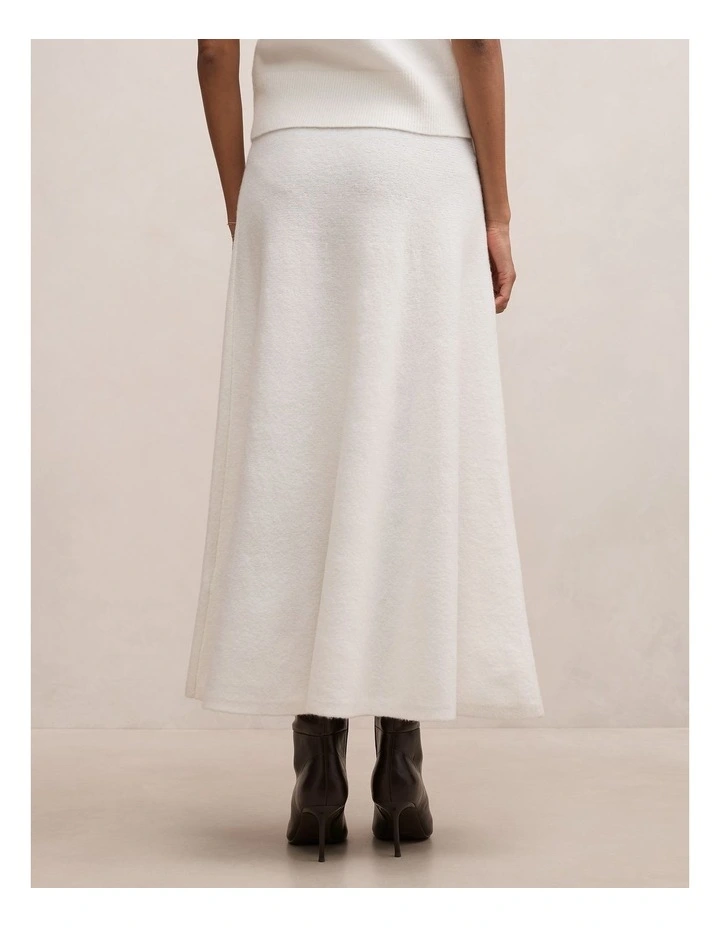 Elliotte Knitted Midi Skirt in White image 2