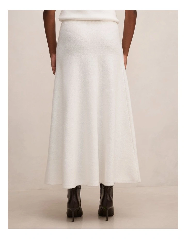 Elliotte Knitted Midi Skirt in White image 2