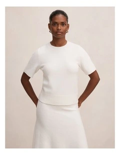 Elliotte Knitted T-shirt in White