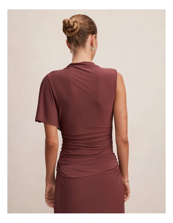Arlo One Shoulder Top in Red image 2