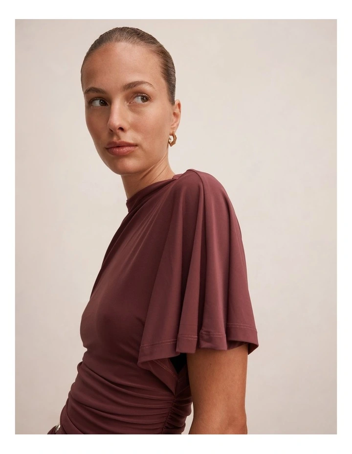 Arlo One Shoulder Top in Red image 4