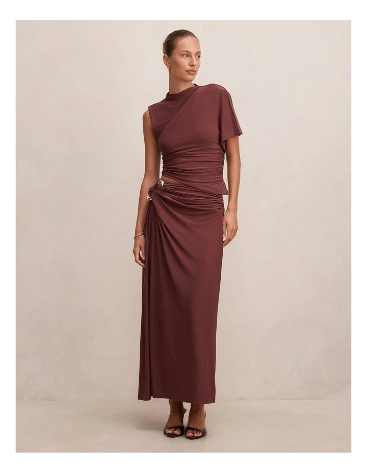 Arlo One Shoulder Top in Red image 5