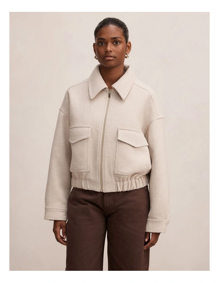 Ariana Patch Pocket Jacket in Oatmeal Marle image 1