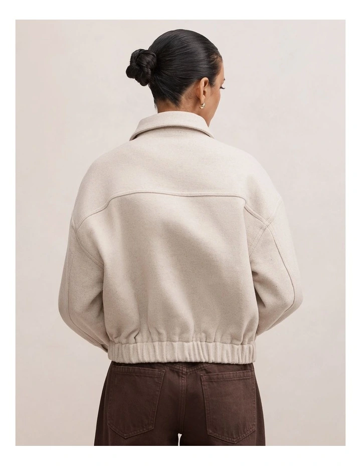 Ariana Patch Pocket Jacket in Oatmeal Marle image 2